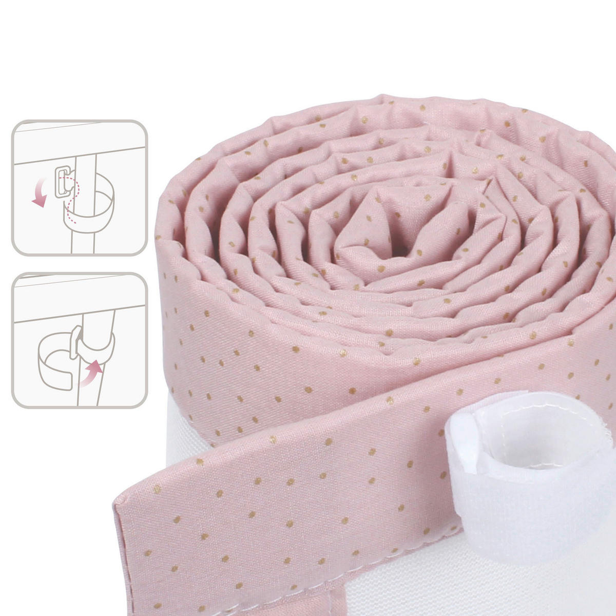 NESTCHEN babybay Nestchen 3D Mesh  - Hellrosa, Basics, Naturmaterialien (149/24/2cm) - Tobi