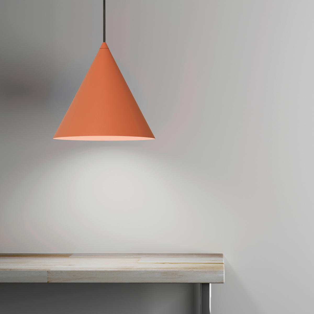 HÄNGELEUCHTE 18/18/98 cm  - Terracotta, Design, Metall (18/18/98cm)