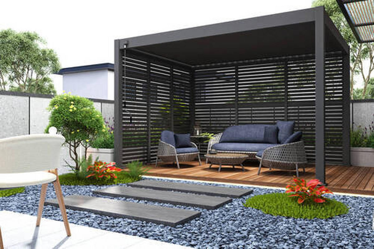 PERGOLA-SEITENTEIL 113/235/10 cm   - Anthrazit, Basics, Metall (113/235/10cm) - WEIDE