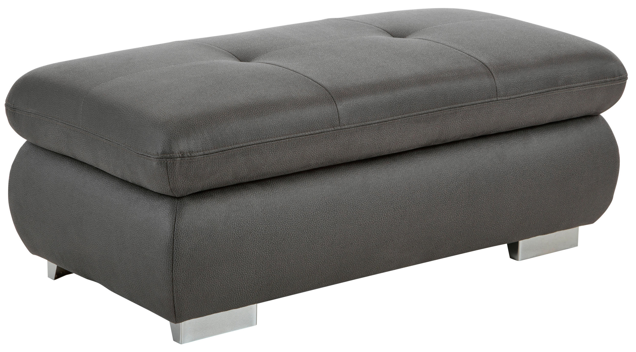 HOCKER Mikrofaser Dunkelgrau  - Chromfarben/Dunkelgrau, Design, Textil/Metall (129/49/64cm) - Beldomo Speed