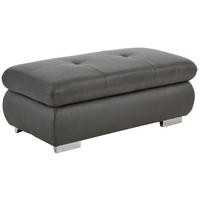 HOCKER in Textil Dunkelgrau  - Chromfarben/Dunkelgrau, Design, Textil/Metall (129/49/64cm) - Beldomo Speed