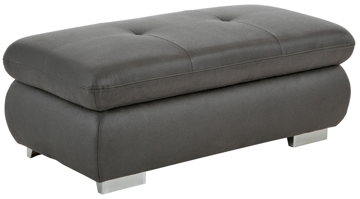 HOCKER in Textil Dunkelgrau  - Chromfarben/Dunkelgrau, Design, Textil/Metall (129/49/64cm) - Beldomo Speed