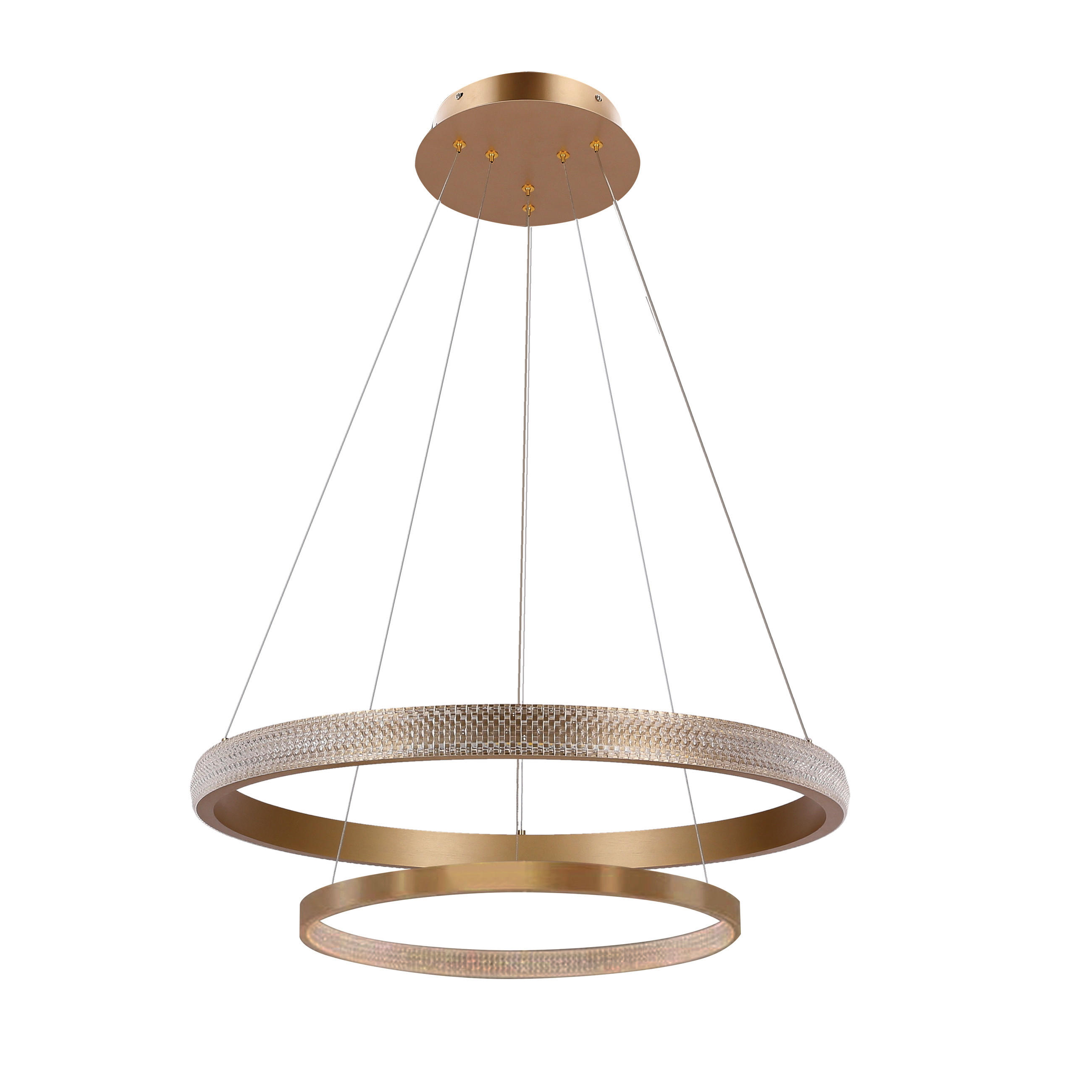 LED-HÄNGLAMPA Hashim 60/60/115 cm  - guldfärgad, Design, metall (60/60/115cm)