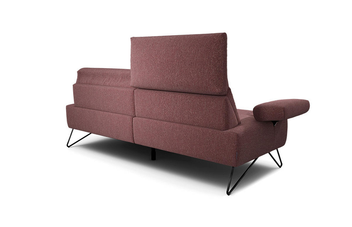 2,5-SITZER Chenille Rot  - Rot/Schwarz, Design, Textil/Metall (204-234/85/86-94cm) - SENSOO
