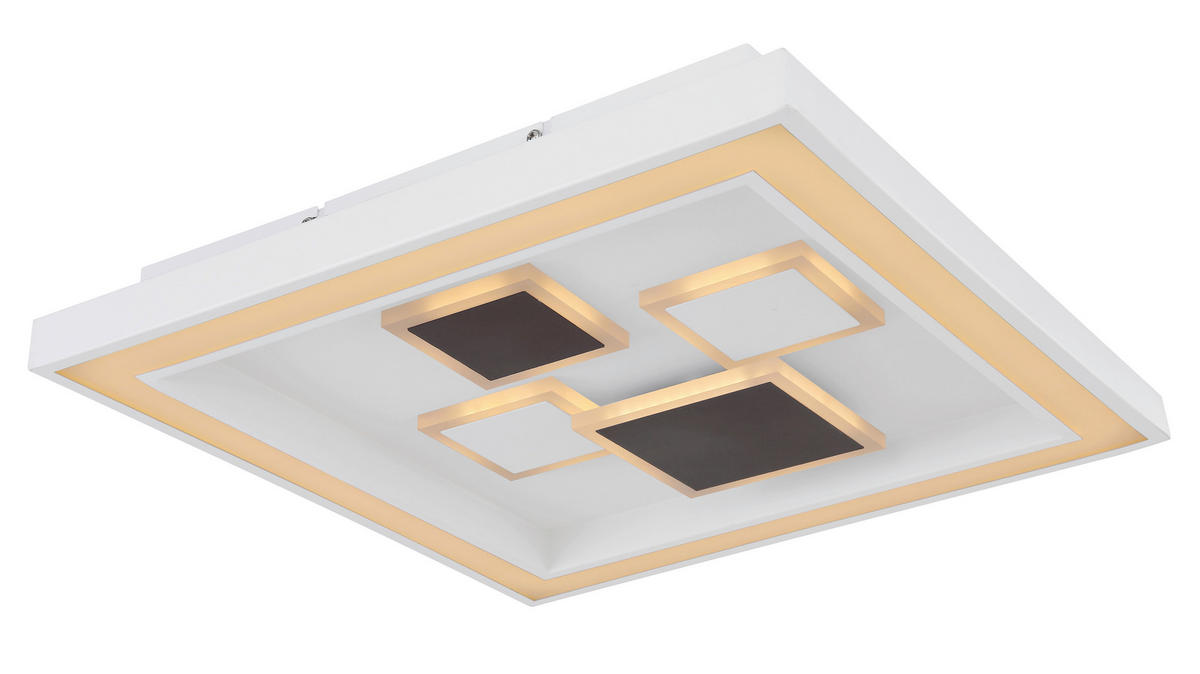 LED-DECKENLEUCHTE 50 W    48/48/7 cm  - Weiss/Anthrazit, Design, Kunststoff/Metall (48/48/7cm) - Globo