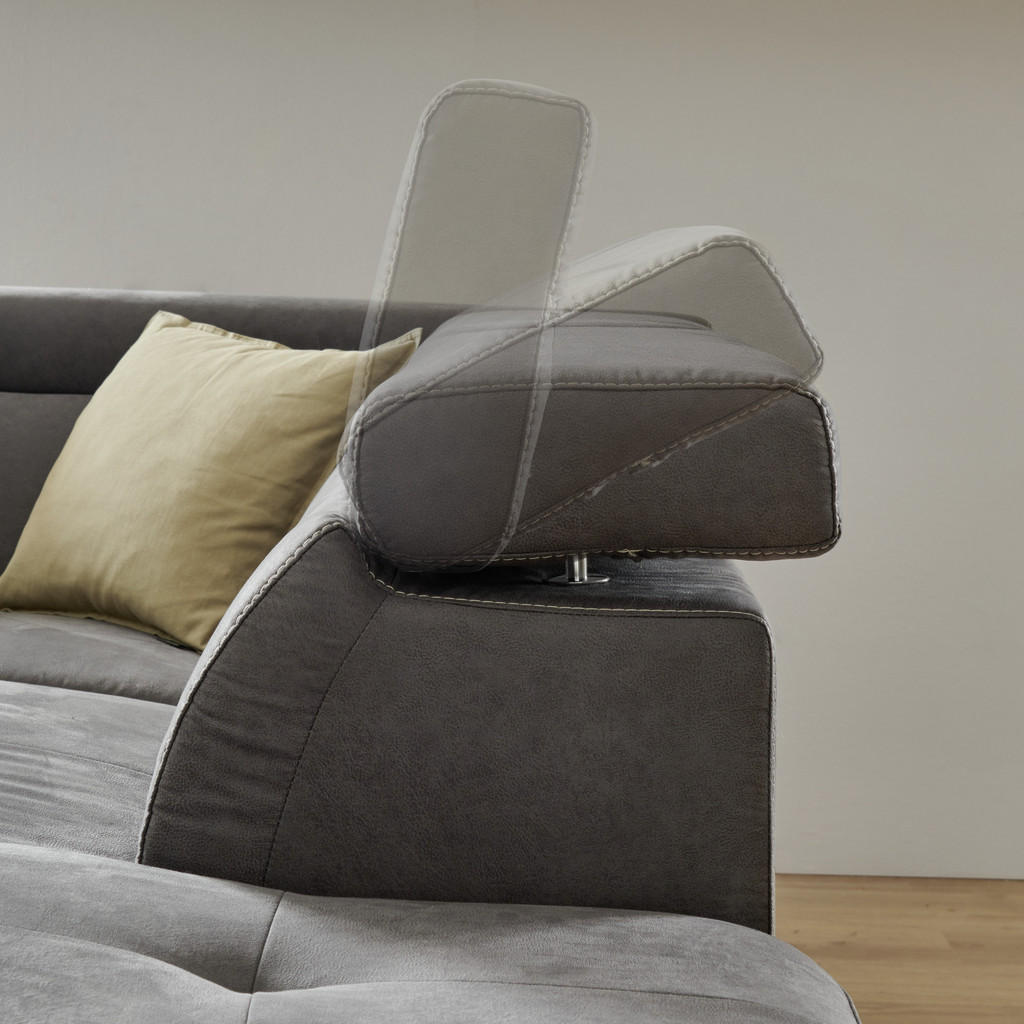 Thumbnail - Stylife Ecksofa, Hellgrau, Textil, Uni, 4-Sitzer, Ottomane links, L-Form, 258x219 cm, erweiterbar, Typenauswahl, Bettkas...
