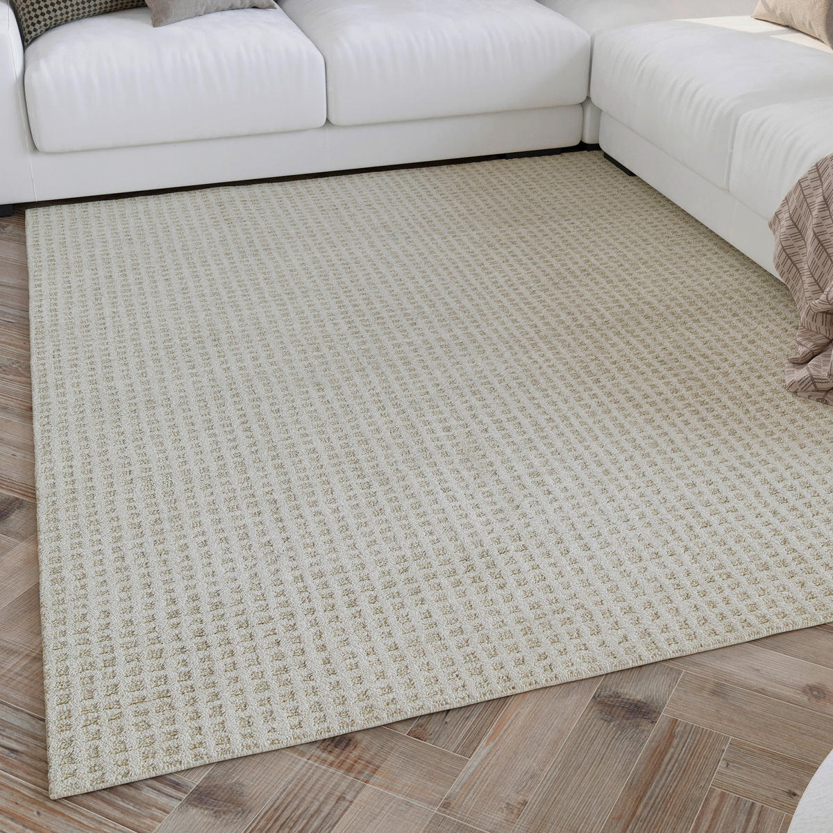 TUFTTEPPICH Hamptons THIRTY Creme, Weiß  - Creme/Weiß, KONVENTIONELL, Textil (110cm) - WECON HOME