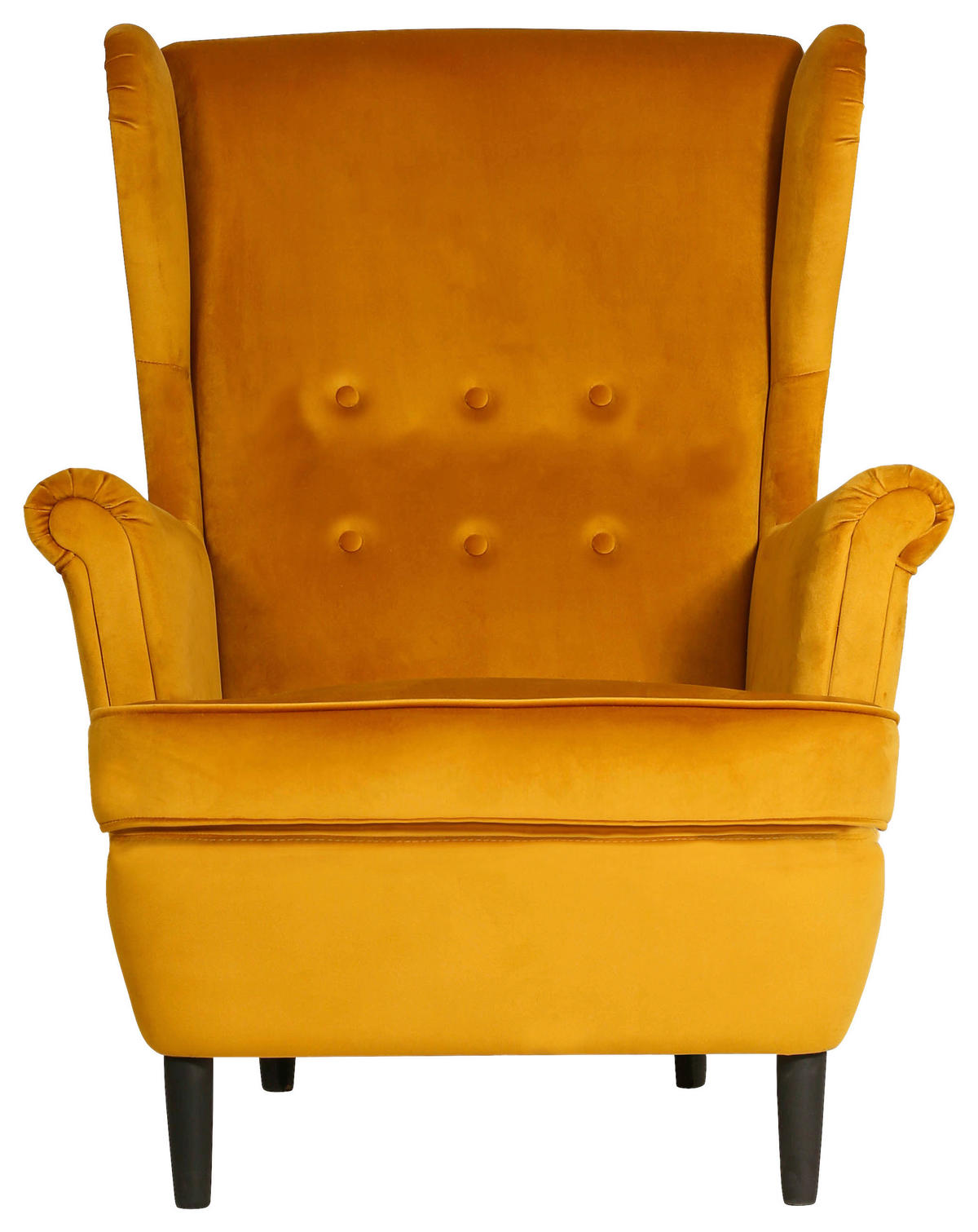 FÜLES FOTEL - sárga/fekete, Basics, faalapú anyag/karton (78/102/98cm) - Carryhome