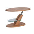 COUCHTISCH in Holz, Glas 100/65/48-65 cm  - Eichefarben, Natur, Glas/Holz (100/65/48-65cm) - Venda