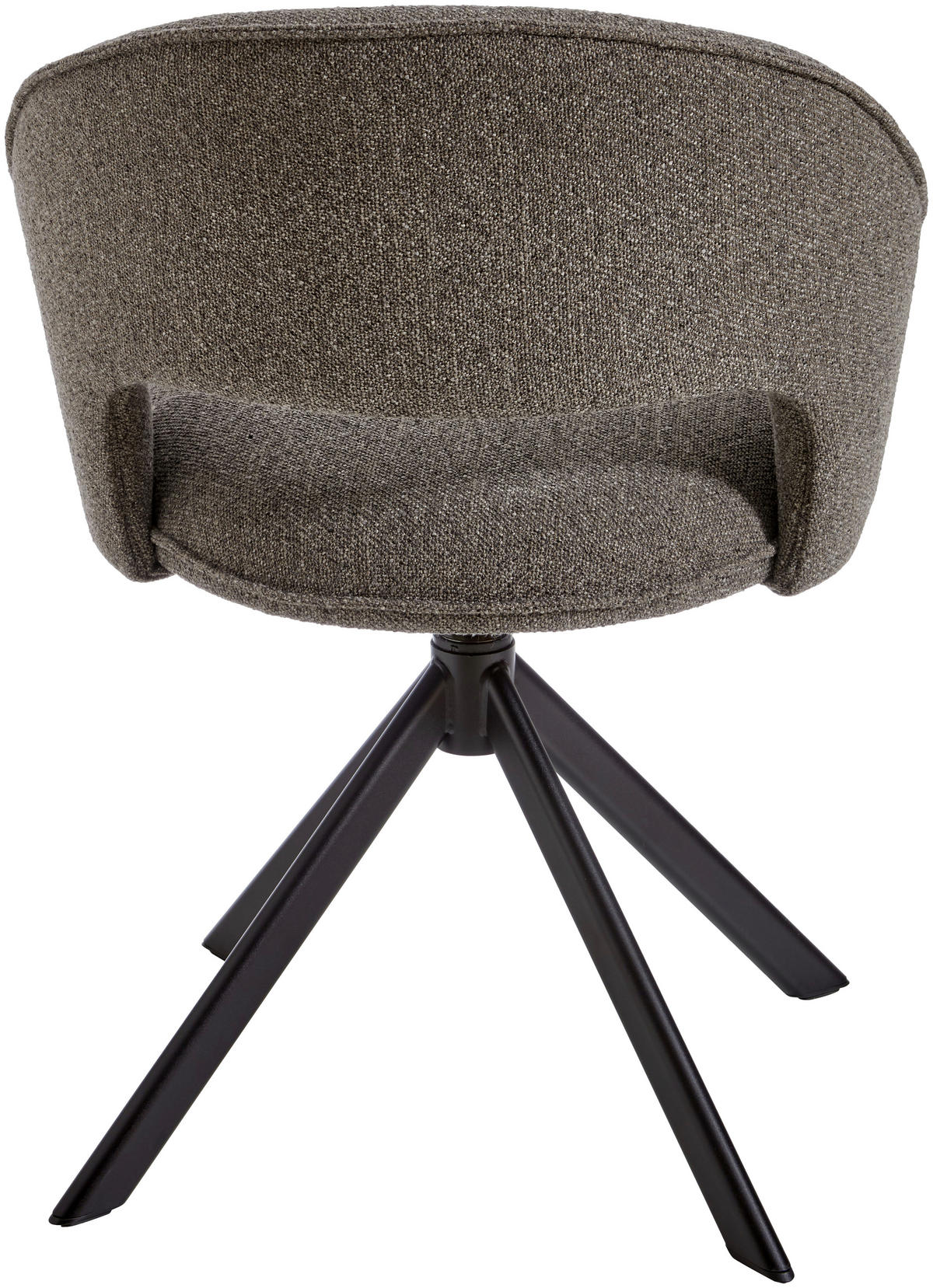 STUHL  Stoffauswahl, Sitzfläche 360° drehbar Bouclé  - Schwarz/Braun, Basics, Textil/Metall (60/88,5/64cm) - Celina Home