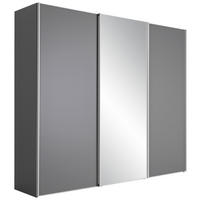 SCHWEBETÜRENSCHRANK in Dunkelgrau  - Dunkelgrau/Alufarben, Konventionell, Glas/Holzwerkstoff (249/240/68cm) - Moderano
