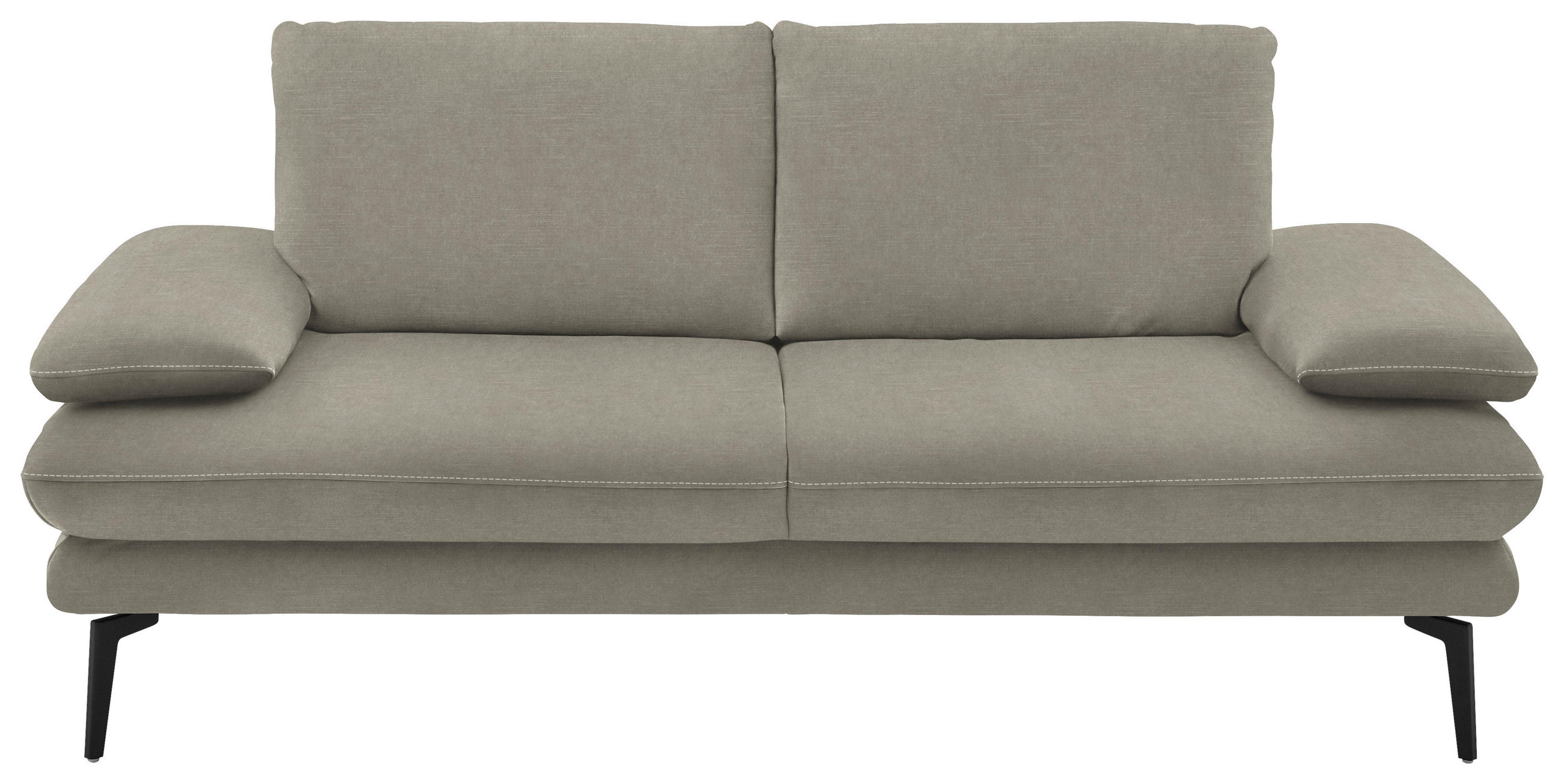 2,5-SITZER in Velours Platinfarben  - Platinfarben/Beige, Design, Textil/Metall (196/89/104cm) - Dieter Knoll