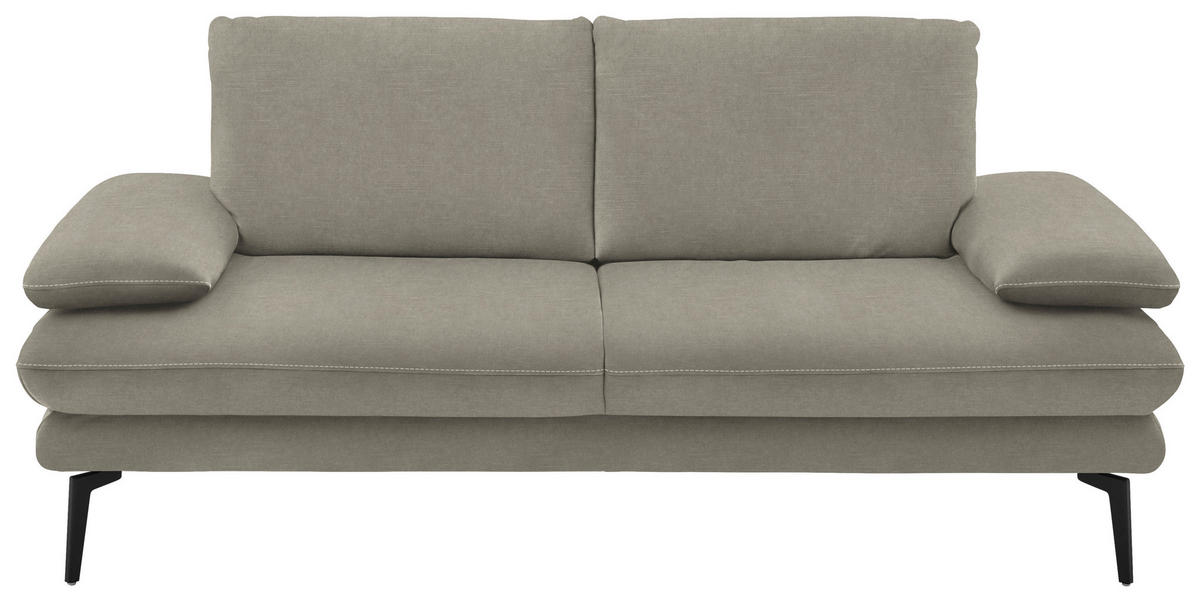 2,5-SITZER in Velours Platinfarben  - Platinfarben/Beige, Design, Textil/Metall (196/89/104cm) - Dieter Knoll
