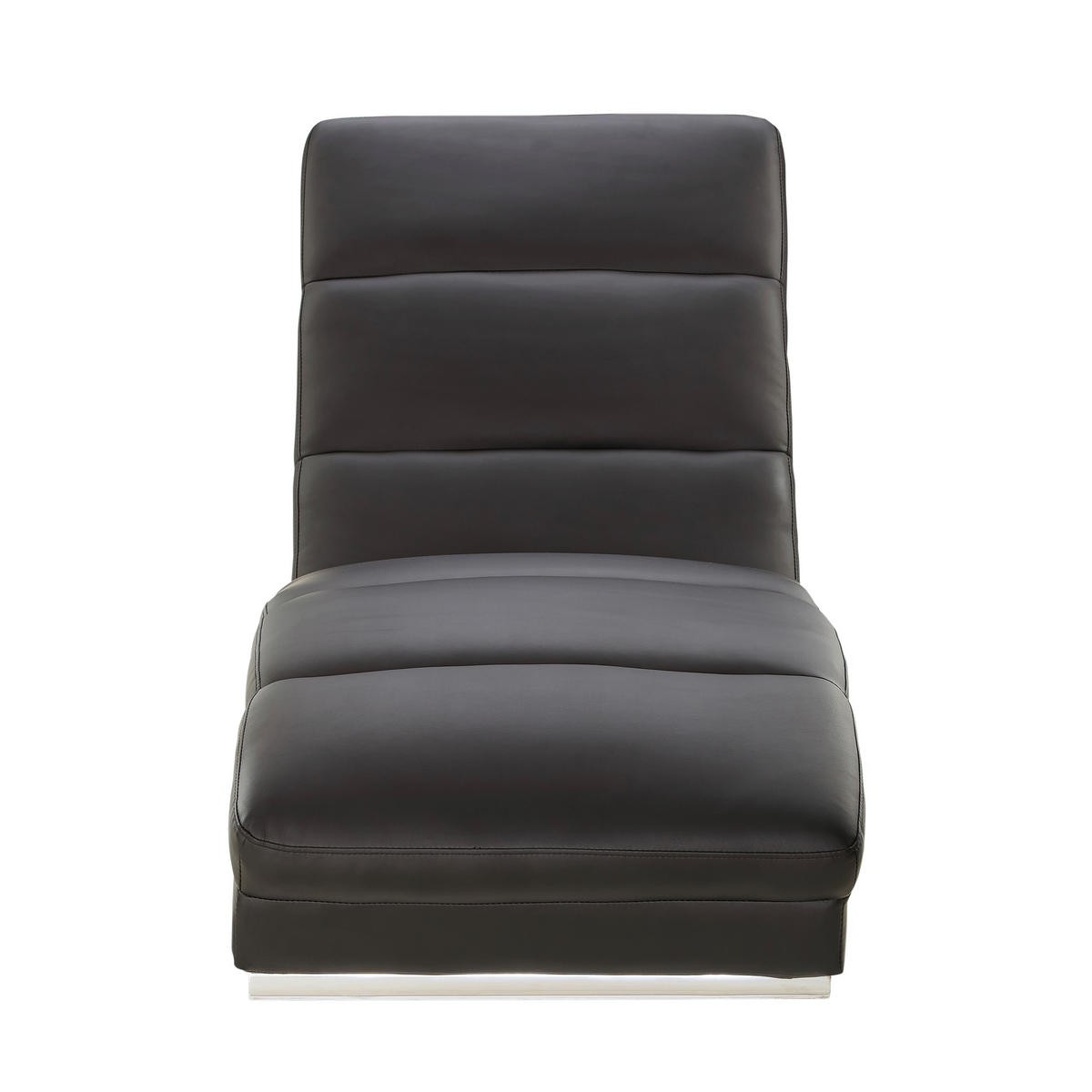 RELAXLIEGE in Lederlook Schwarz  - Silberfarben/Schwarz, MODERN, Textil/Metall (60/81/171cm) - Livetastic