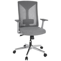 OTOČNÁ STOLIČKA, sieťovina, plochá tkanina, sivá, biela - sivá/biela, Modern, kov/textil (63/116/66cm) - MID.YOU