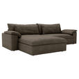 ECKSOFA  in Webstoff Braun  198/306 cm  - Schwarz/Braun, MODERN, Kunststoff/Textil (198/306cm) - Carryhome