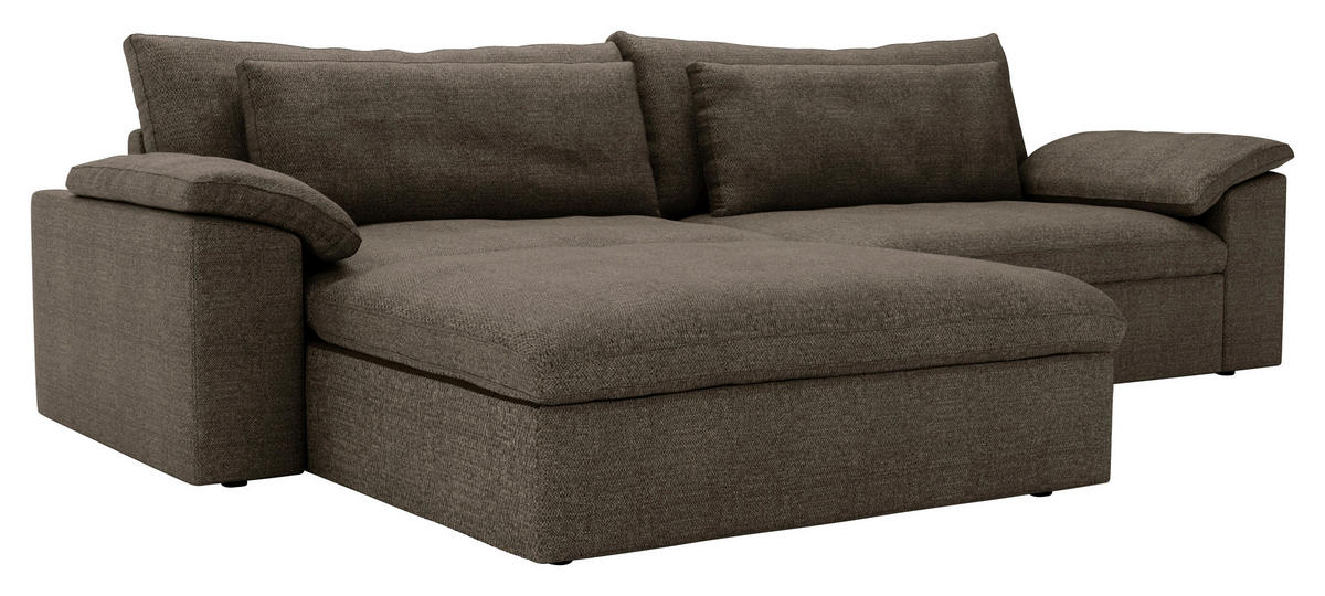 ECKSOFA  in Webstoff Braun  198/306 cm  - Schwarz/Braun, MODERN, Kunststoff/Textil (198/306cm) - Carryhome