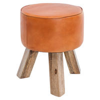 TABURE, usnje rjava  - rjava, Natur, les/usnje (37/45/37cm) - MID.YOU