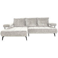 ECKSOFA in Webstoff Beige  - Beige/Schwarz, Design, Textil/Metall (180/266cm) - Welnova