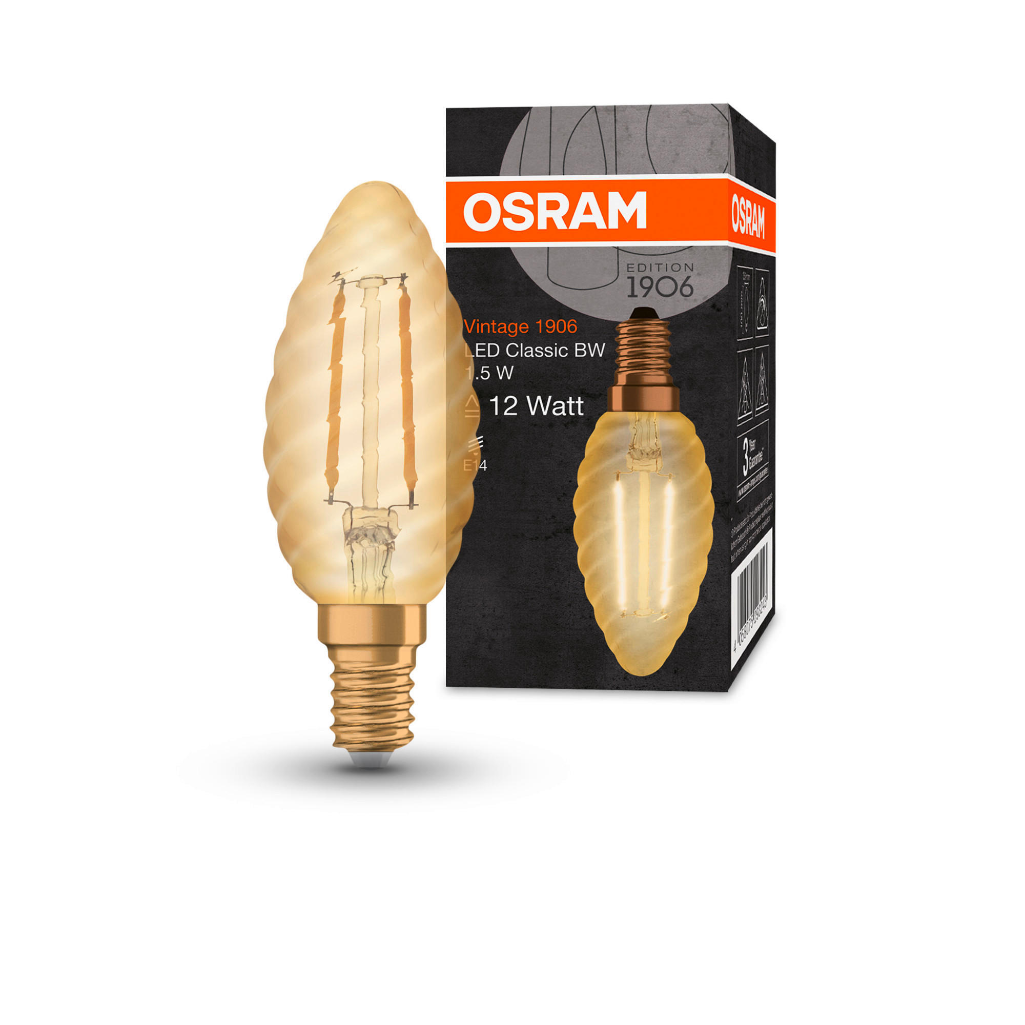 LED-LEUCHTMITTEL   E14 1,5 W 120 lm 2 Stück  - Goldfarben, Basics, Glas (3,5cm) - Osram
