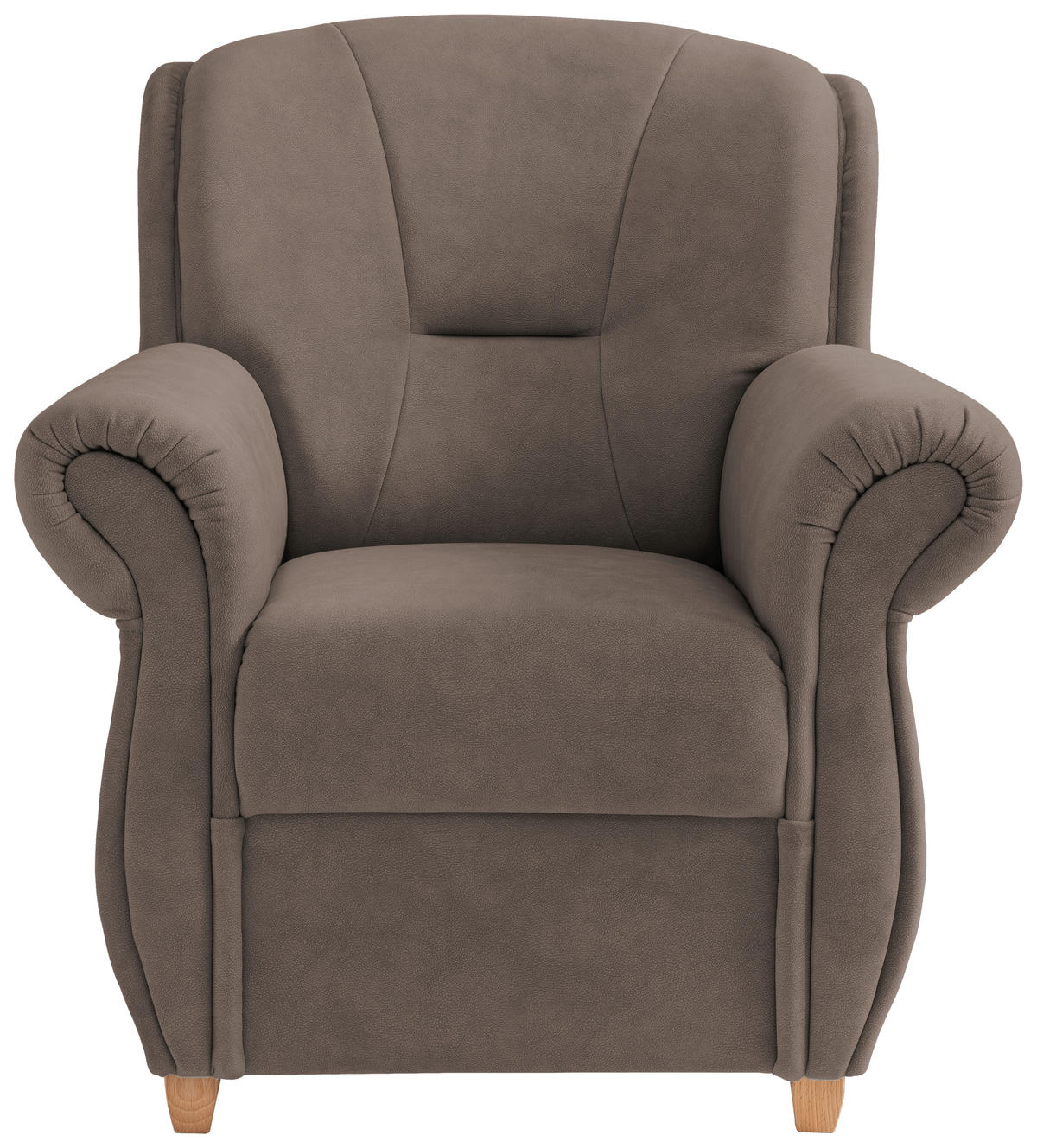 SESSEL Mikrofaser Braun  - Wildeiche/Braun, Konventionell, Holz/Textil (91/100/88cm) - Livetastic