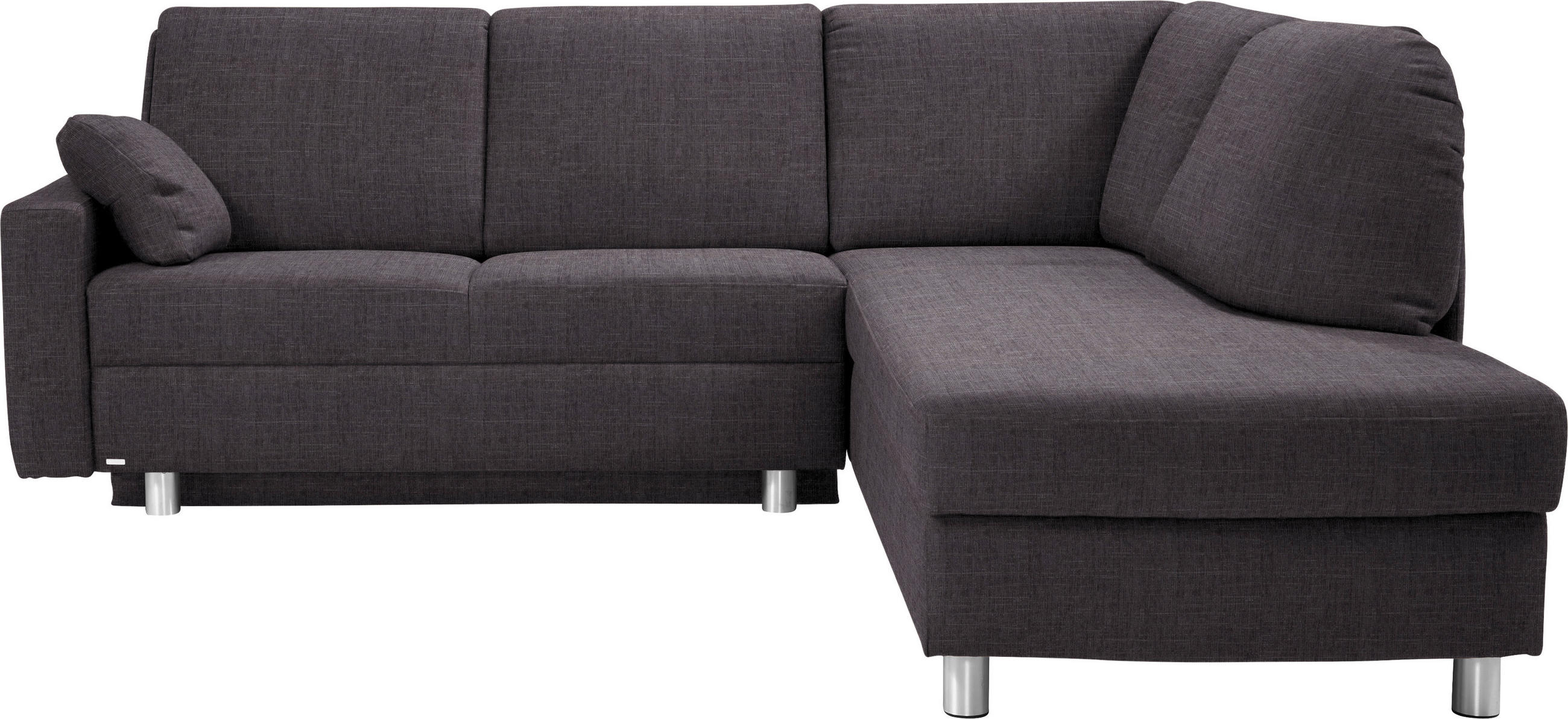ECKSOFA 227/208 cm  in Chenille Schieferfarben, Dunkelgrau Zierkissen, Armlehnenkissen  227/208 cm  - Schieferfarben/Dunkelgrau, KONVENTIONELL, Textil/Metall (227/208cm) - Sedda