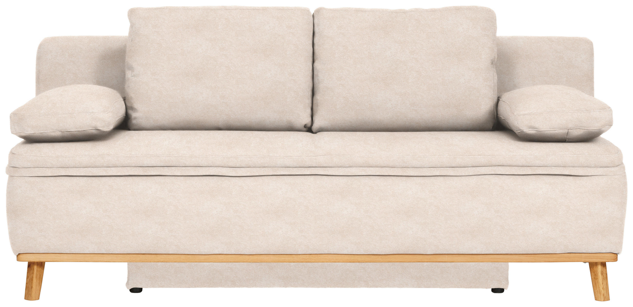 KANAPÉÁGY textil homok  - natúr/homok, Konventionell, textil/fa (203/95/96cm) - Venda