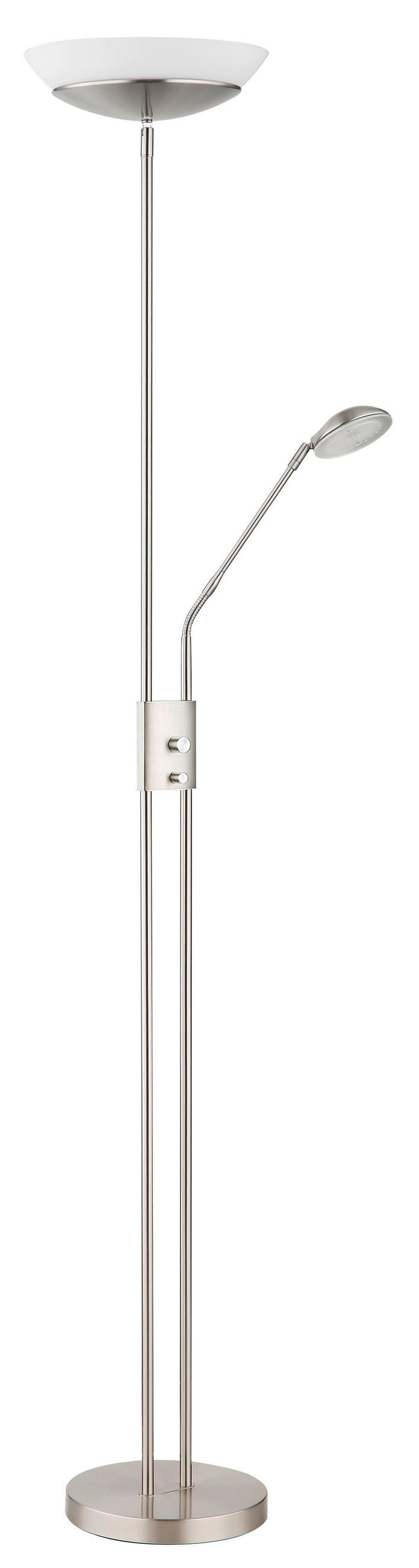 LED-DECKENFLUTER - Opal/Nickelfarben, Konventionell, Glas/Kunststoff (29/180cm) - Globo