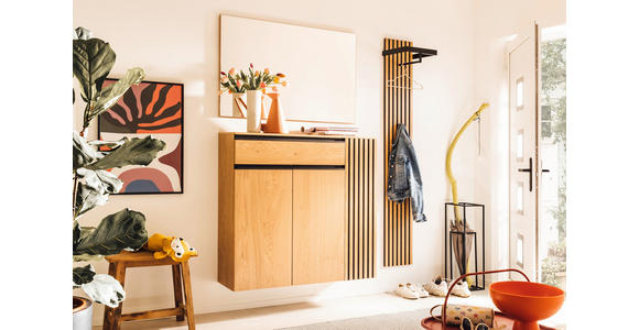 GARDEROBE 3-teilig in 150/200/30 cm - Eichefarben/Schwarz, Design, Holz/Holzwerkstoff (150/200/30cm) - Moderano