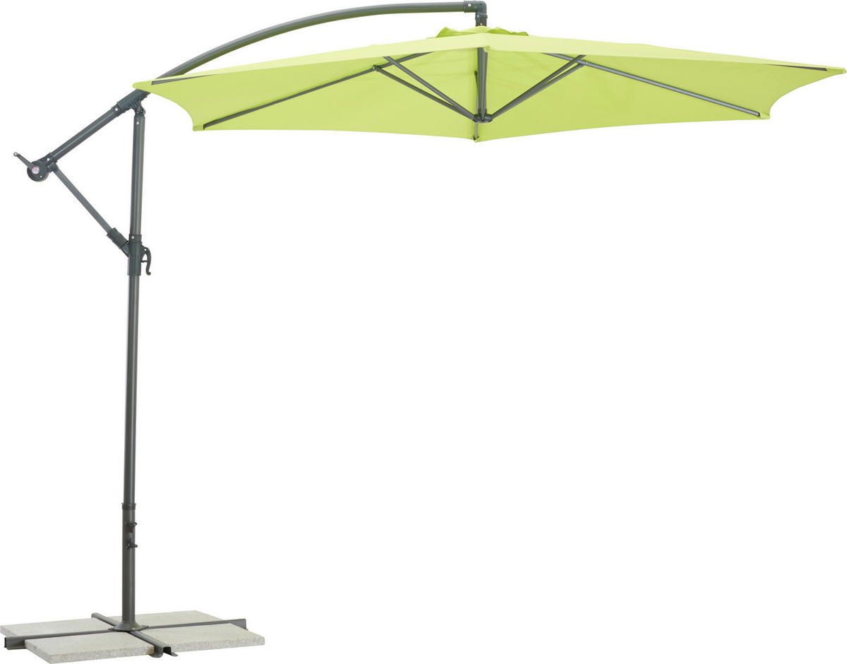 ZÁVESNÝ SLNEČNÍK 300 cm - limetková/antracitová, Konventionell, kov/textil (300cm) - Xora