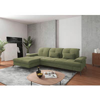 ECKSOFA in Flachgewebe Hellgrün  - Schwarz/Hellgrün, Konventionell, Textil/Metall (185/279cm) - Sit & More