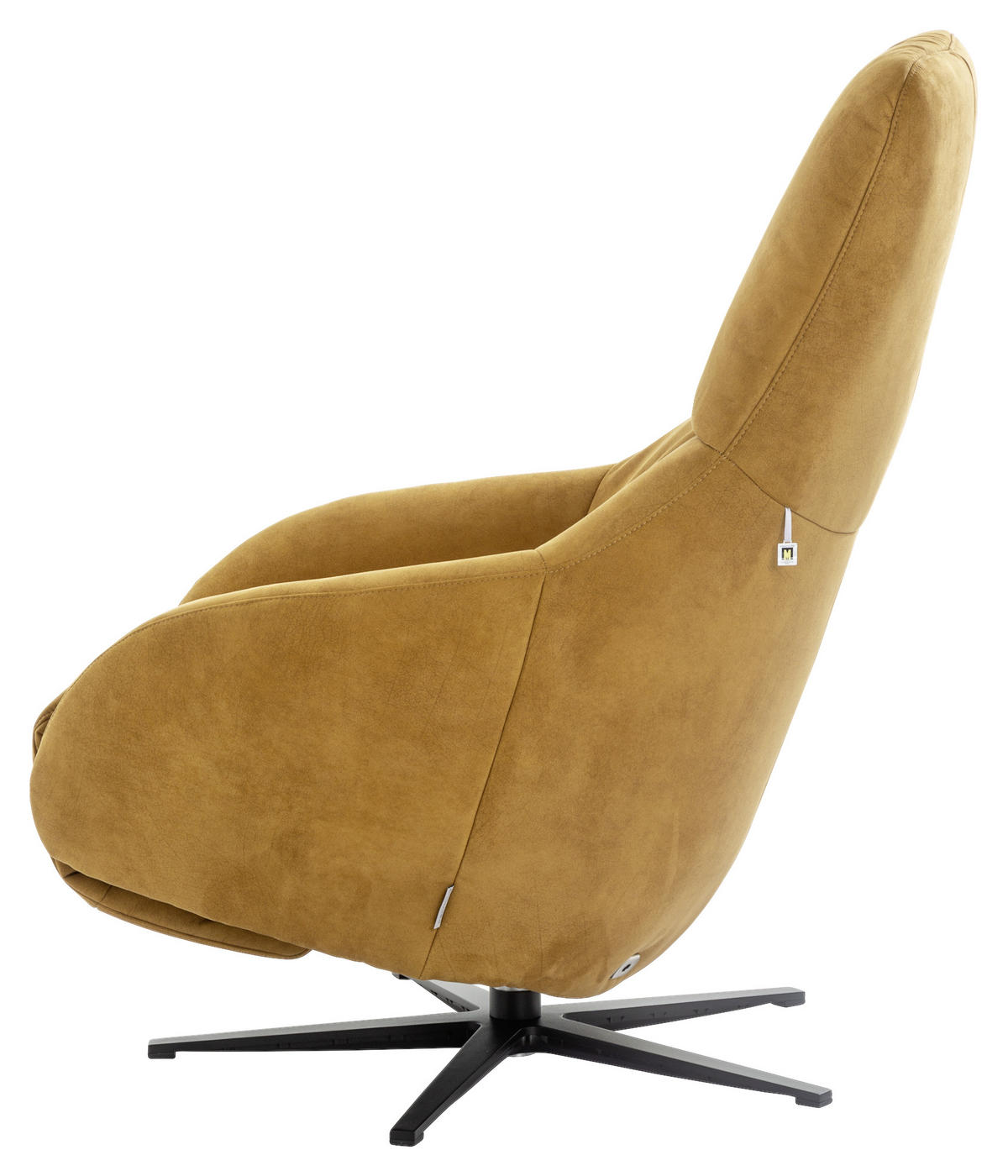 RELAXSESSEL Flachgewebe Relaxfunktion, Kopfteilverstellung, Fußteilverstellung    - Currygelb/Schwarz, Design, Textil/Metall (77/108/95cm) - Chilliano