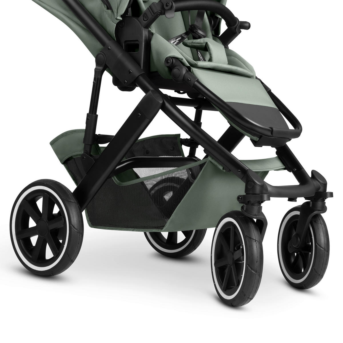 KINDERWAGENSET  Salsa 5 Air All in One Set  Pine  - Pastellgrün/Schwarz, Basics, Textil/Metall (63/118/95.5cm) - ABC Design