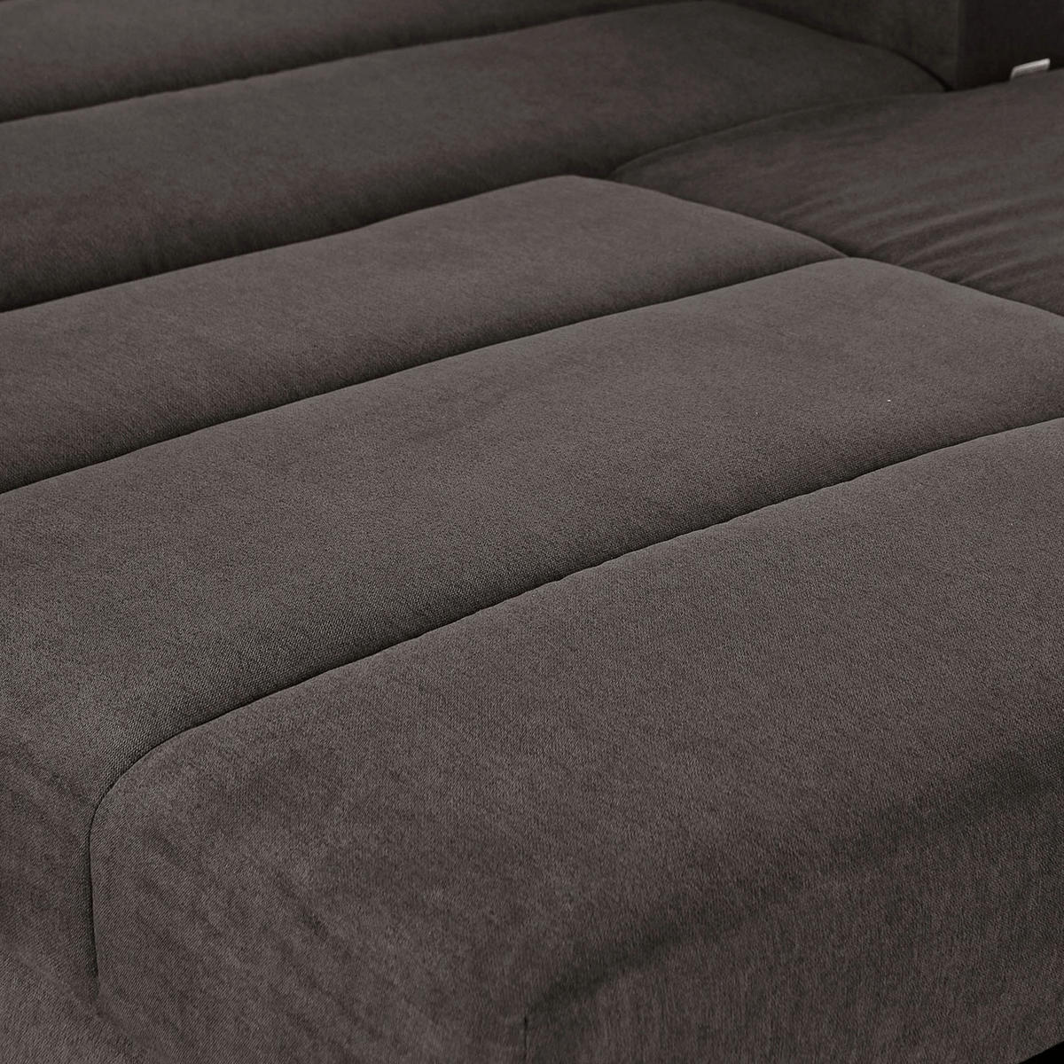 ECKSOFA in Flachgewebe Schlammfarben  - Chromfarben/Hellbraun, Konventionell, Textil/Metall (175/270cm) - MID.YOU