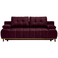 SCHLAFSOFA Webstoff Dunkelrot  - Schwarz/Dunkelrot, Design, Holz/Textil (206/77-87/102cm) - Novel
