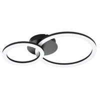 LED-DECKENLEUCHTE Parrapos  Smart 44,5/30/7 cm   - Schwarz/Weiß, Design, Kunststoff/Metall (44,5/30/7cm) - Eglo
