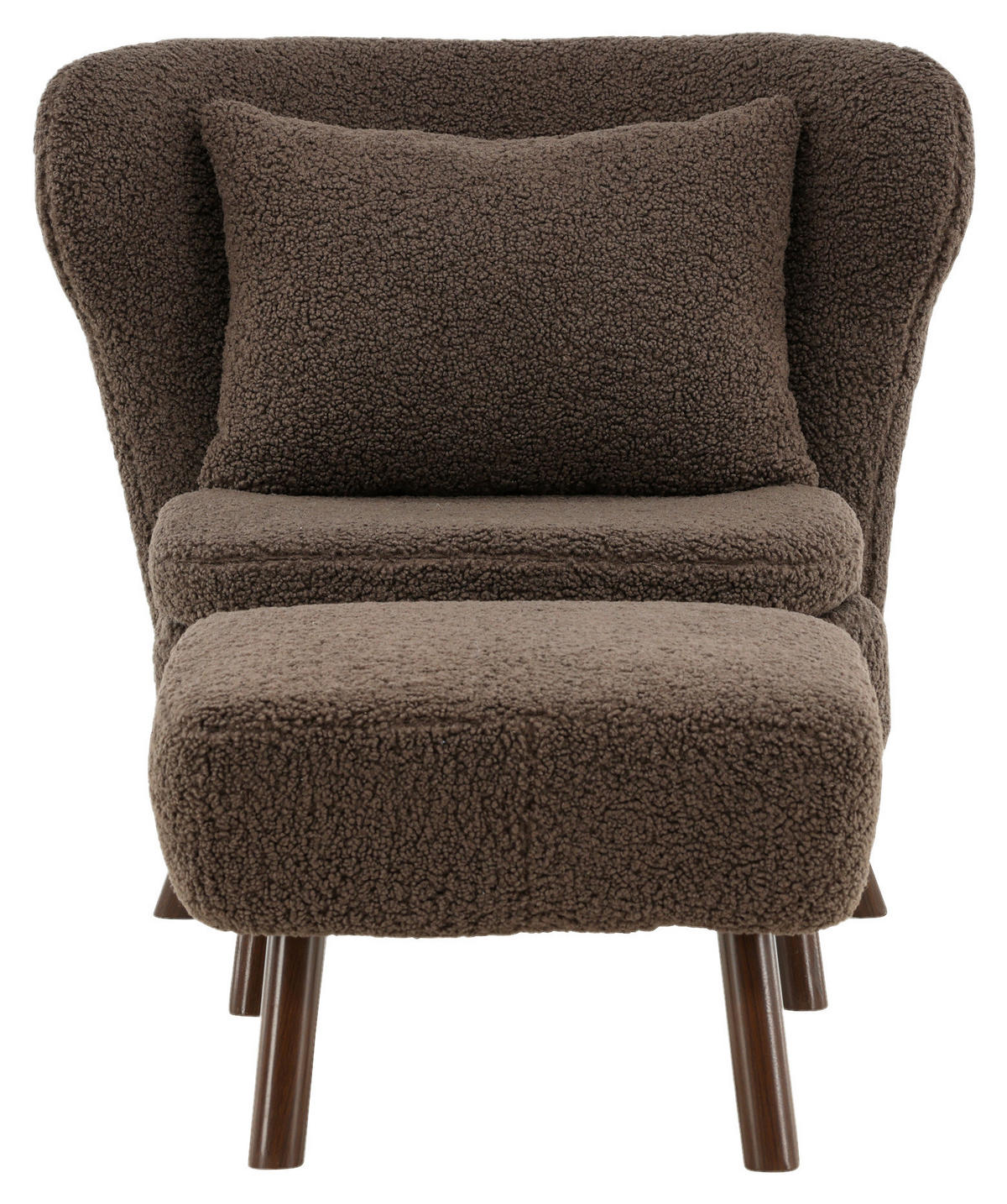 FÅTÖLJ MED FOTPALL i metall, textil brun  - brun, Design, metall/textil (60,5/80/85cm) - Livetastic