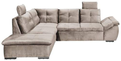 ECKSOFA in Mikrovelours Creme  - Creme/Schwarz, Konventionell, Kunststoff/Textil (217/265cm) - Carryhome