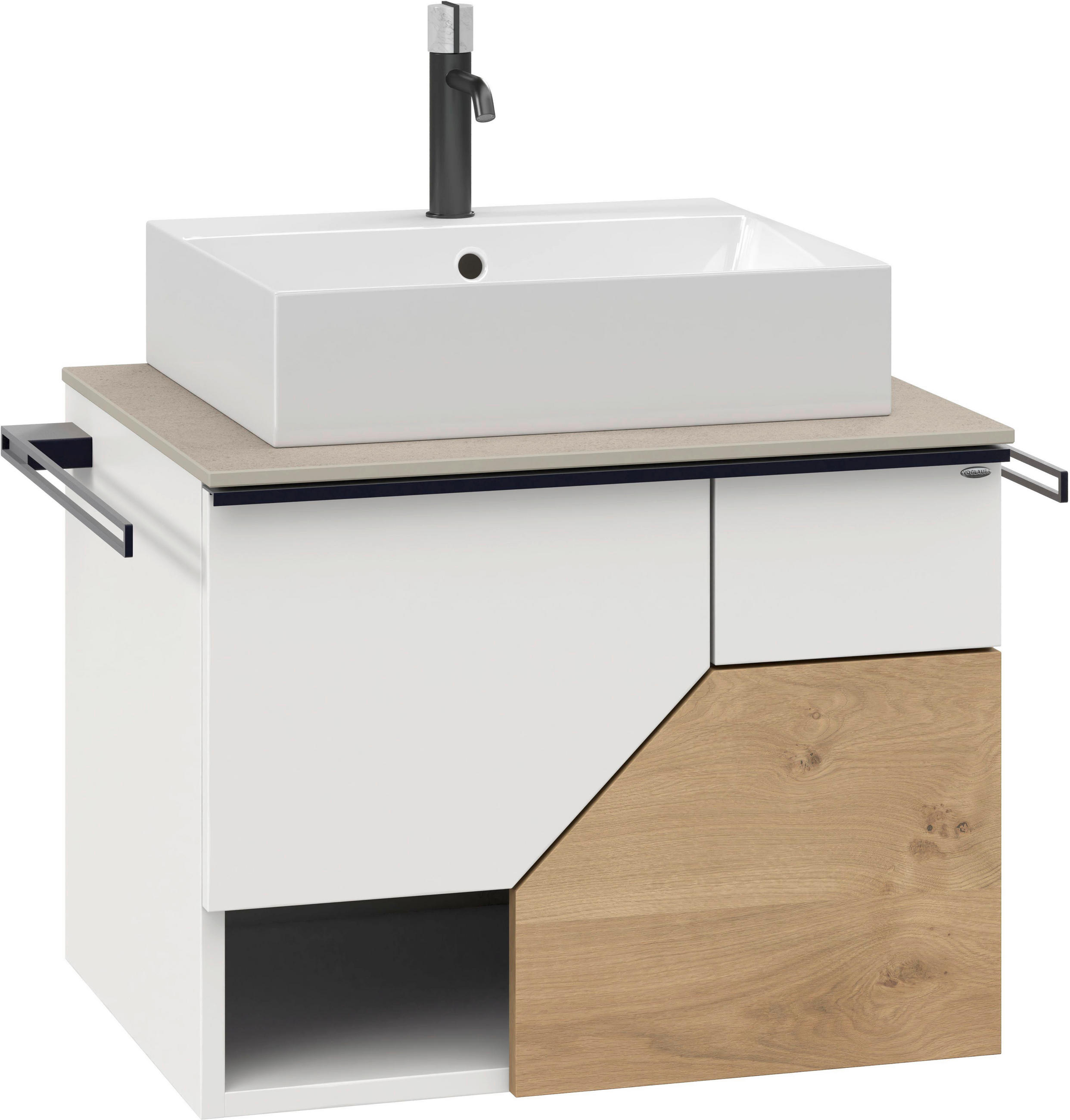 WASCHTISCHKOMBI 64 cm  - Taupe/Wildeiche, LIFESTYLE, Holz/Keramik (64cm) - Voglauer
