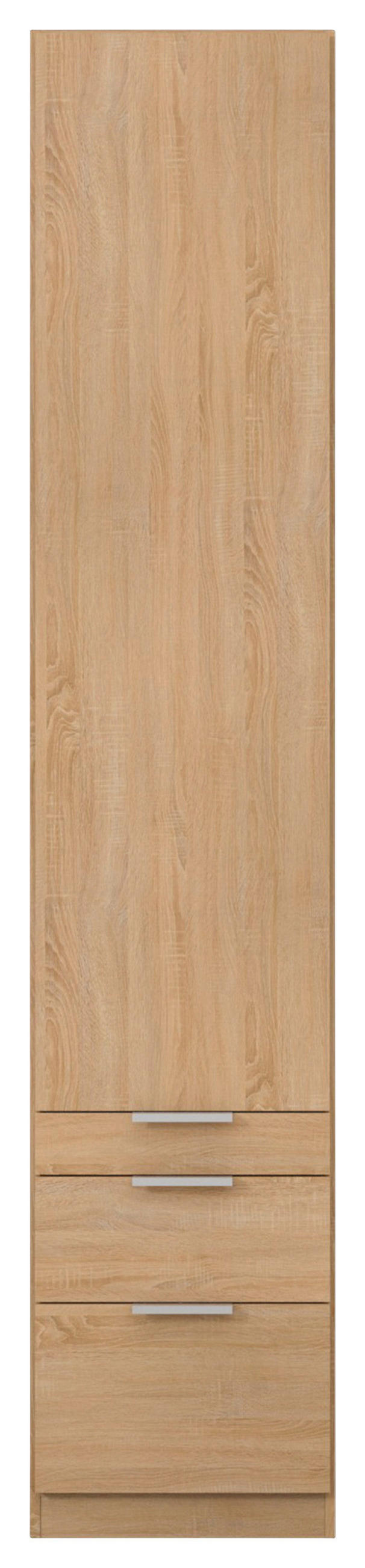NYÍLÓAJTÓS SZEKRÉNY Sonoma tölgy  - Sonoma tölgy/alumínium színű, Modern, faalapú anyag (47/229/54cm) - Rauch Möbel