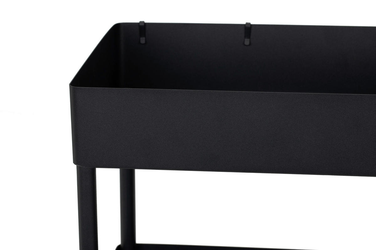 SERVIERWAGEN Schwarz  - Schwarz, MODERN, Kunststoff/Metall (40/64/22cm) - PBJ
