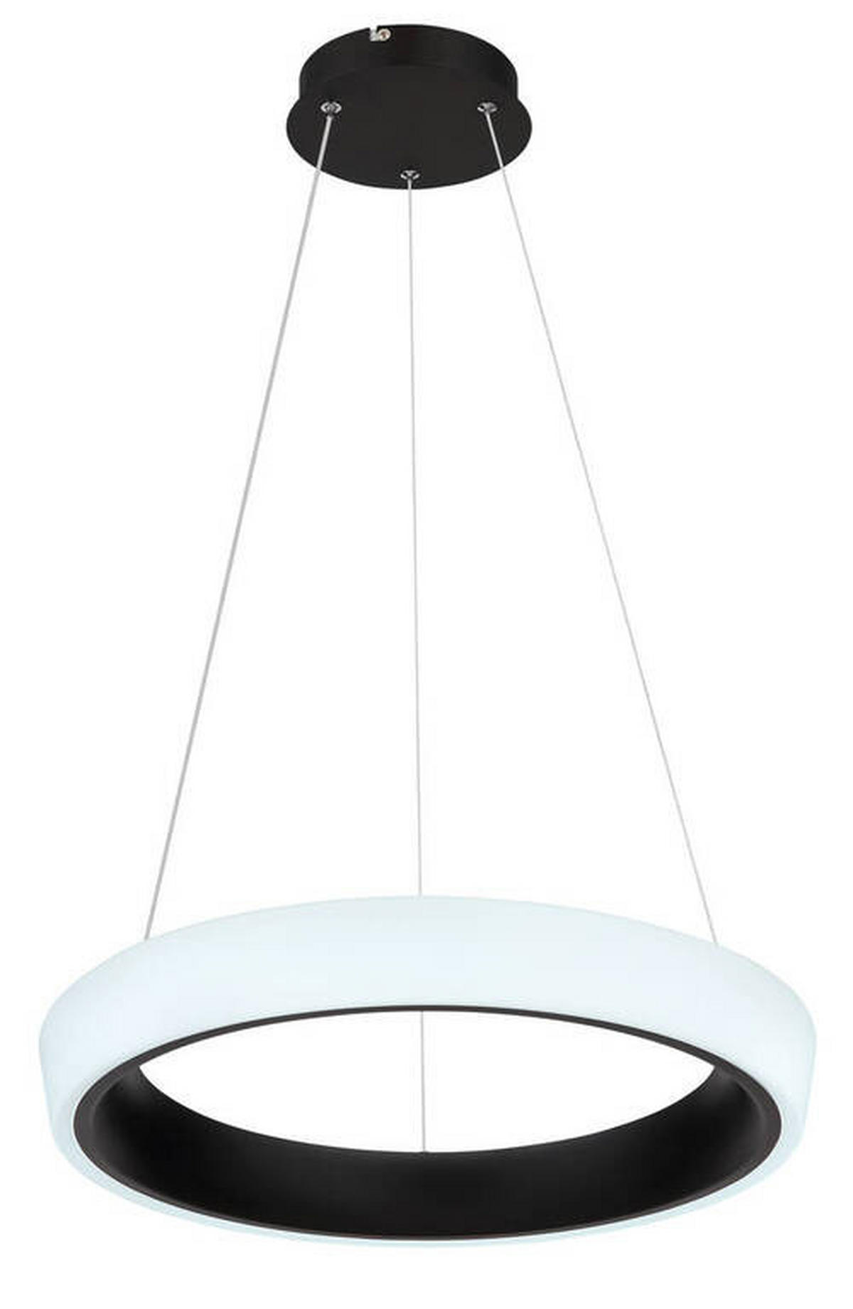 LED-HÄNGLAMPA Tabano 49,5/120 cm  - opal/svart, Design, metall/plast (49,5/120cm) - Globo