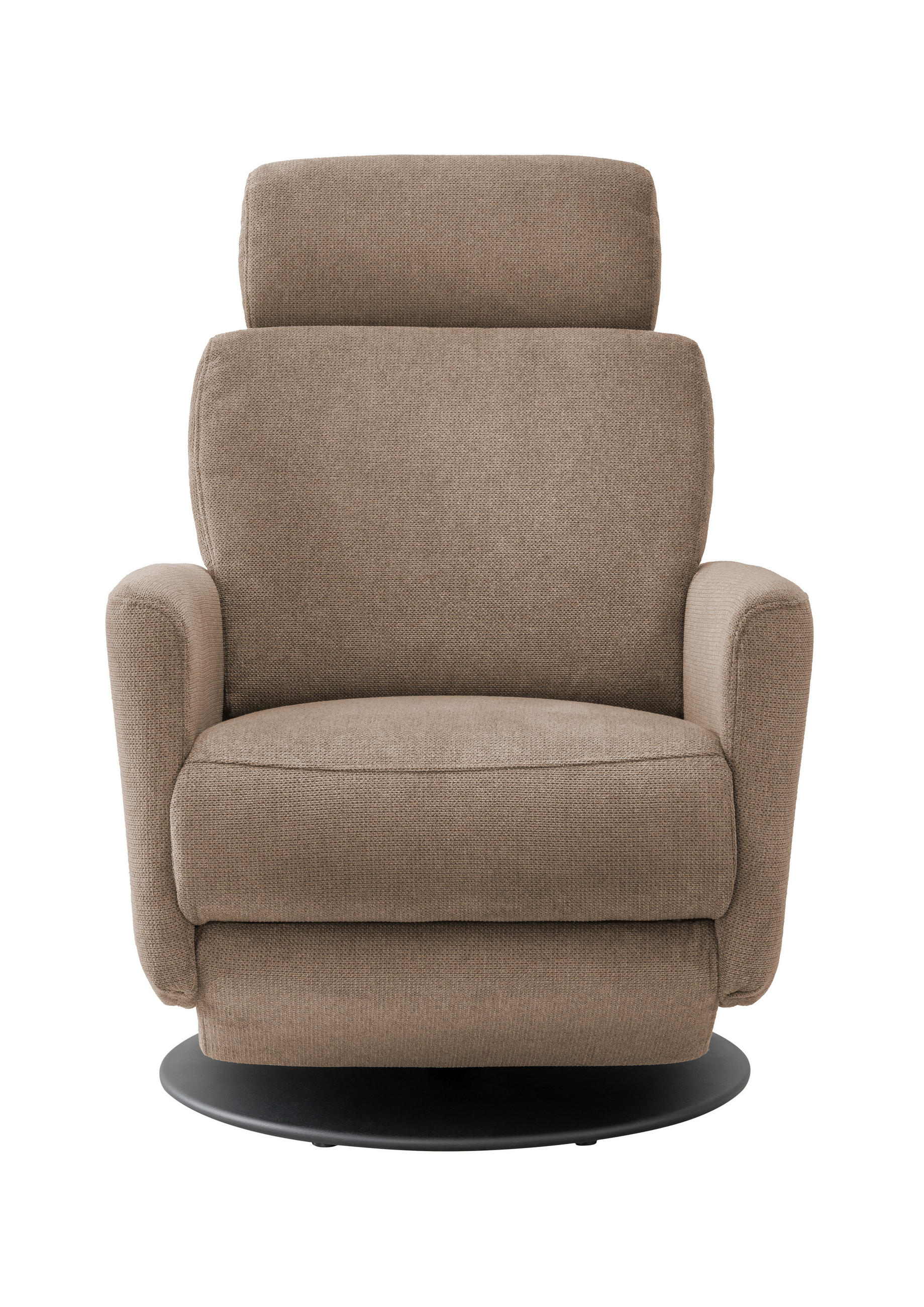 RELAXSESSEL Chenille Rücken echt    - Hellbraun/Schwarz, MODERN, Textil/Metall (77/105/87-154cm) - Livetastic