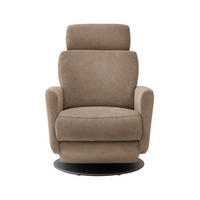 RELAXSESSEL in Textil Hellbraun  - Hellbraun/Schwarz, Modern, Textil/Metall (77/105/87-154cm) - Livetastic