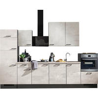 KÜCHENLEERBLOCK 340 cm   in Graphitfarben, Grau, Weiß  - Schwarz/Graphitfarben, Design, Holzwerkstoff/Metall (340cm) - Xora