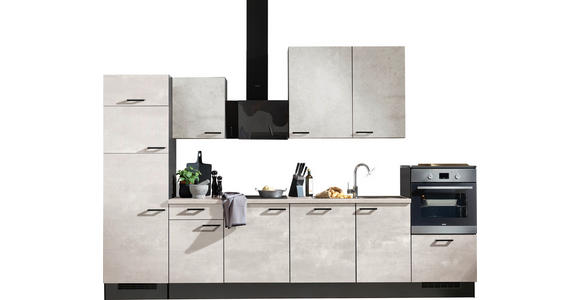 KÜCHENLEERBLOCK 340 cm   in Graphitfarben, Grau, Weiß  - Schwarz/Graphitfarben, Design, Holzwerkstoff/Metall (340cm) - Xora