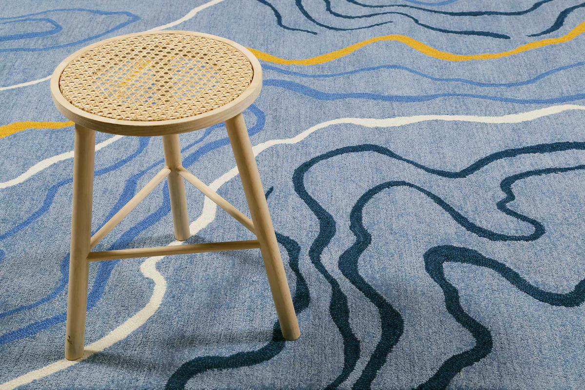 FLACHWEBETEPPICH 80/150 cm Drive Blau, Gelb, Hellblau  - Blau/Gelb, Design, Textil (80/150cm) - Esprit