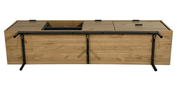 LOWBOARD META in 180/56,2/40 cm - Eichefarben/Anthrazit, Design, Holzwerkstoff/Metall (180/56,2/40cm) - Xora