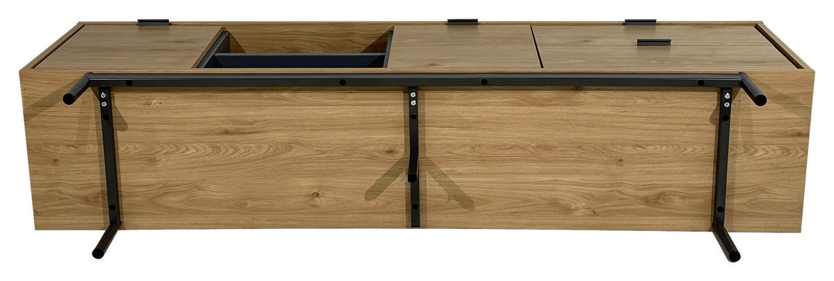LOWBOARD META  in 180/56,2/40 cm  - Eichefarben/Anthrazit, Design, Holzwerkstoff/Metall (180/56,2/40cm) - Xora