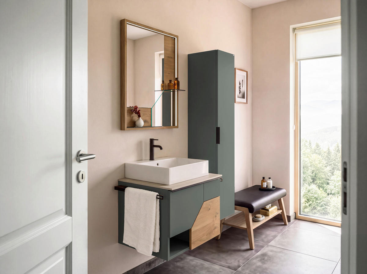 WASCHTISCHKOMBI 64 cm  - Taupe/Wildeiche, LIFESTYLE, Holz/Keramik (64cm) - Voglauer